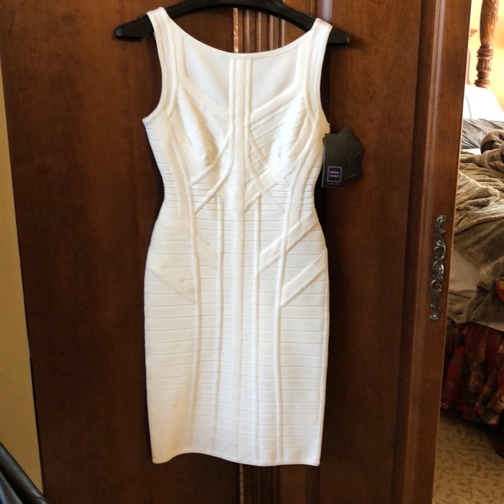 White Herve Leger dress